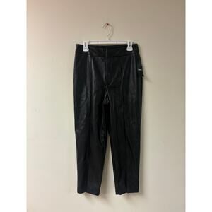 INC Black Faux Leather Pants Size 6 NWT | High Waisted Vegan Leather Trousers